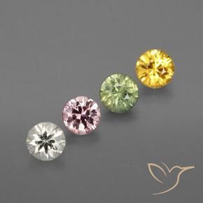 Multicolore Saphir gemme - 0.4ct Diamant de coupe (ID: 375144)