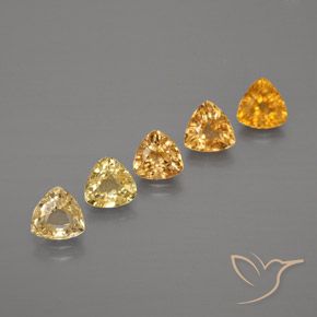 Medium-Dark Golden Сапфир Камень - 0.3ct Огранка Триллион Фасетная (ID: 375205)