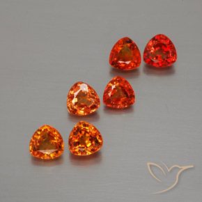 Amber Orange Сапфир Камень - 0.3ct Огранка Триллион Фасетная (ID: 375213)