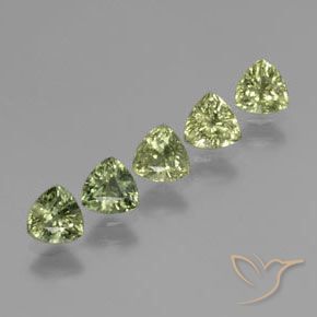 1.84 ctw Green Sapphire Stones, Natural Sapphire in Trillion Facet Shape for Sale