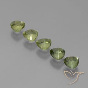 Sapphire Gemstones in 4.3 x 4.3 mm Size for Sale, Sapphire Stones in Light Forest Green Color