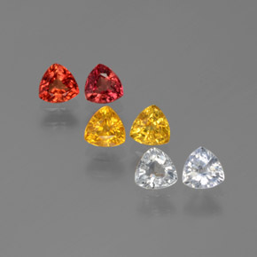 Multicolor Sapphire Gem - 0.3ct Trillion Facet (ID: 375297)