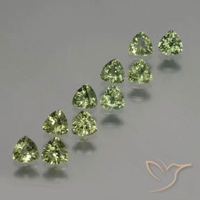 2.14 ctw Green Sapphire Stones, Natural Sapphire in Trillion Facet Shape for Sale