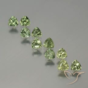 hellgrün Saphir Edelstein - 0.2ct Trillantschliff (ID: 375338)