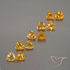Dorado naranja intenso Zafiro Gema - 0.2ct Forma trillón (ID: 375387)