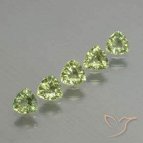 1.82 ctw Green Sapphire Stones, Natural Sapphire in Trillion Facet Shape for Sale