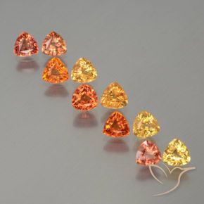 Bright Orange Sapphire Gem - 0.3ct Trillion Facet (ID: 375504)