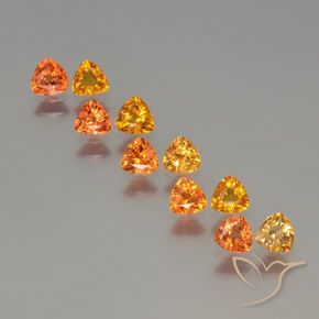 hellorange Saphir Edelstein - 0.3ct Trillantschliff (ID: 375505)