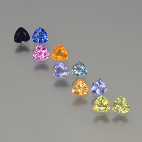 Mehrfarbig Saphir Edelstein - 0.2ct Trillantschliff (ID: 375506)