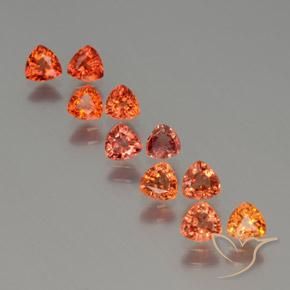 Medium Orange Zaffiro Gem - 0.3ct Sfaccettatura trilliant (ID: 375508)