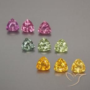 2.83 ctw Multicolor Sapphire Stones, Natural Sapphire in Trillion Facet Shape for Sale