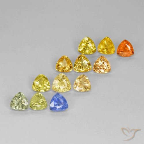 Multicolor Sapphire Gem - 0.3ct Trillion Facet (ID: 375605)