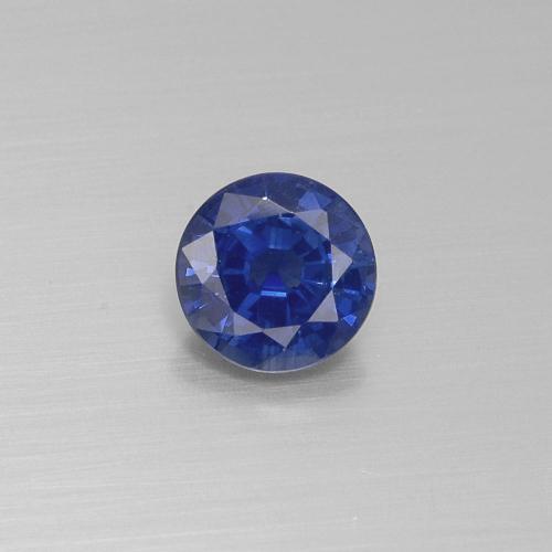 Deep Blue Sapphire Gem - 0.7ct Round Facet (ID: 382132)