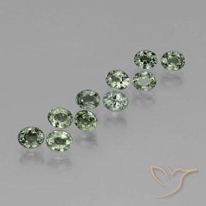6.44 ctw Green Sapphire Stones, Natural Sapphire in Oval Facet Shape for Sale