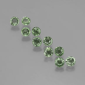 Verde bosque Zafiro Gema - 0.5ct Faceta Redonda (ID: 383434)