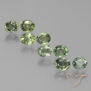 Medium Green Сапфир Камень - 0.6ct Фасетный Овал (ID: 383513)