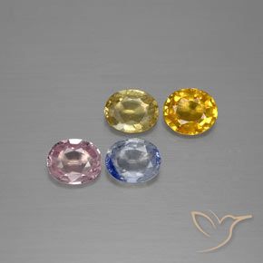 Mehrfarbig Saphir Edelstein - 0.5ct Oval facettiert (ID: 383787)
