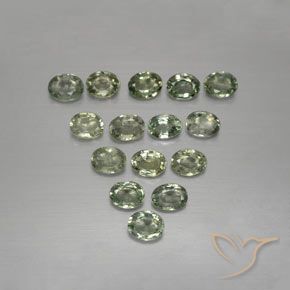 Vert terreux Saphir gemme - 0.3ct Ovale facette (ID: 383791)