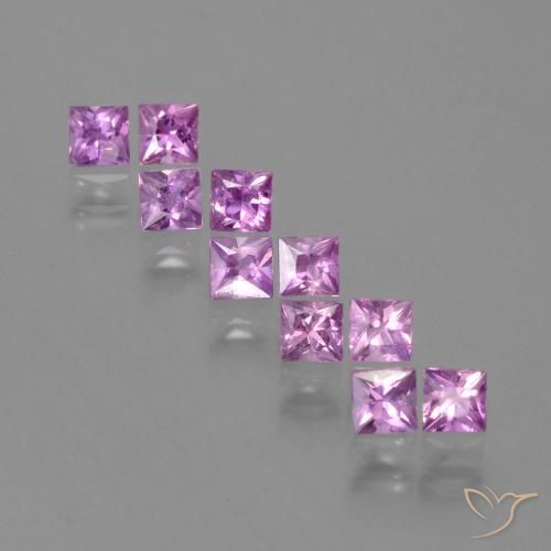 Medium-Light Purple Sapphire Gem - 0.1ct Princess-Cut (ID: 388470)