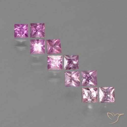 Bright Pinkish Purple Sapphire Gem - 0.2ct Princess-Cut (ID: 388524)