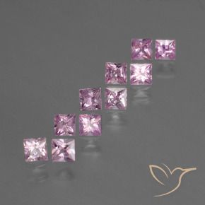 1.46 ctw Purple Sapphire Stones, Natural Sapphire in Princess-Cut Shape for Sale