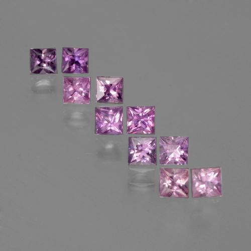 Medium Pinkish Purple Sapphire Gem - 0.1ct Princess-Cut (ID: 388576)