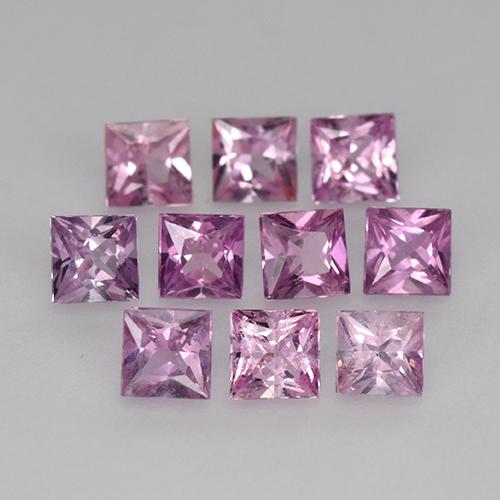 Rosado púrpura Zafiro Gema - 0.2ct Corte Princesa (ID: 388577)