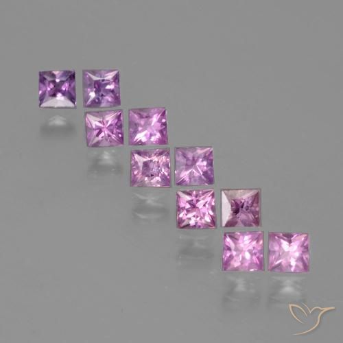 Pinkish Purple Sapphire Gem - 0.2ct Princess-Cut (ID: 388579)
