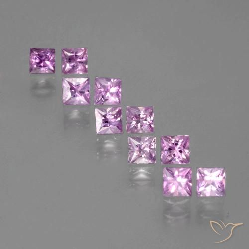 1.52 ct Loose Pink Sapphire, 2.8 x 2.7 mm Princess Cut From Madagascar, Photo A