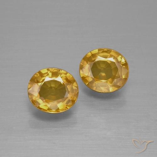 1.52 ct Loose Yellow Sapphire, 6 x 5 mm Oval Cut From Tanzania, Photo A