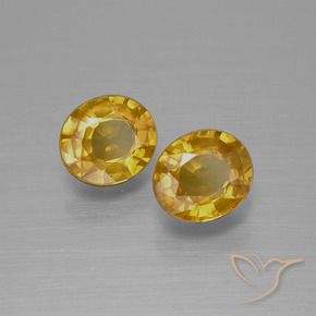 1.52 ctw Golden Sapphire Stones, Natural Sapphire in Oval Facet Shape for Sale