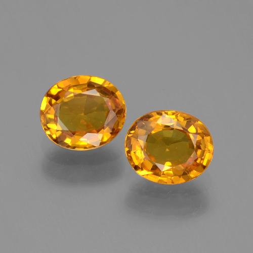 Dark Orange-Gold Sapphire Gem - 0.9ct Oval Facet (ID: 393337)