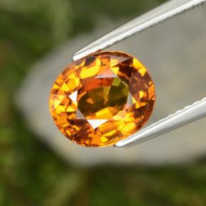 Коричневато-оранжевый Сапфир Камень - 3.3ct Фасетный Овал (ID: 393897)
