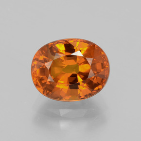 Deep Orange Sapphire Gem - 3.8ct Oval Facet (ID: 398778)