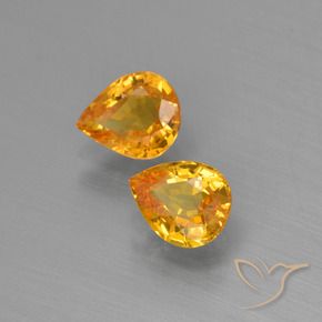 1.30 ctw Golden Sapphire Stones, Natural Sapphire in Pear Facet Shape for Sale