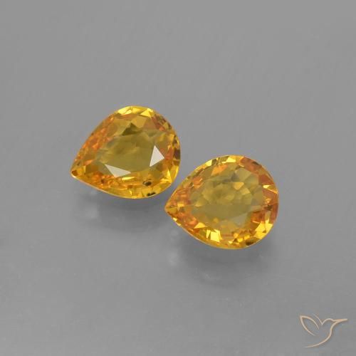 1.33 ct Loose Yellow Sapphire, 6.2 x 5.2 mm Pear Cut From Tanzania, Photo A