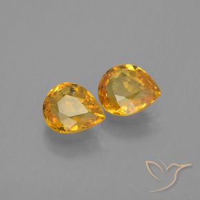 1.33 ctw Golden Sapphire Stones, Natural Sapphire in Pear Facet Shape for Sale