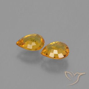 Sapphire Gemstones in 6.2 x 5.2 mm Size for Sale, Sapphire Stones in Dark Golden Color