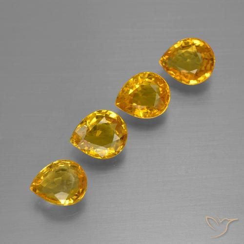 Dorado oscuro Zafiro Gema - 0.8ct Corte en forma de pera (ID: 400011)