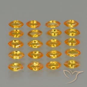 4.40 ctw Golden Sapphire Stones, Natural Sapphire in Marquise Facet Shape for Sale