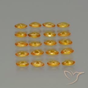 Sapphire Gemstones in 5.1 x 2.6 mm Size for Sale, Sapphire Stones in Deep Orange-Gold Color