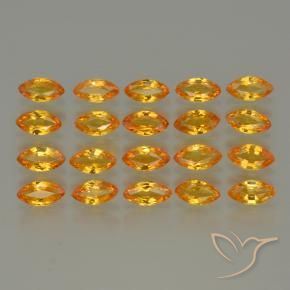 3.80 ctw Golden Sapphire Stones, Natural Sapphire in Marquise Facet Shape for Sale