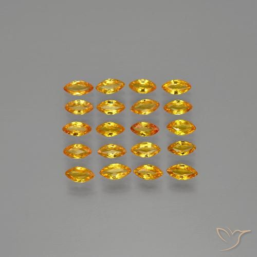 Dark Orange-Gold Sapphire Gem - 0.2ct Marquise Facet (ID: 401493)