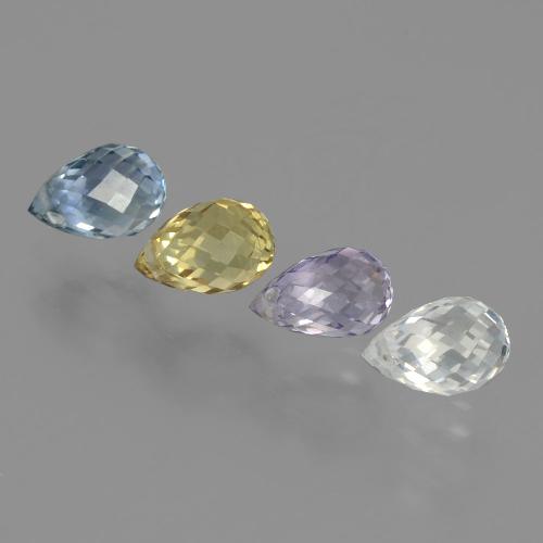 Multicolor Sapphire Gem - 0.9ct Briolette with Hole (ID: 404126)