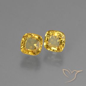 0.97 ctw Golden Sapphire Stones, Natural Sapphire in Cushion-Cut Shape for Sale