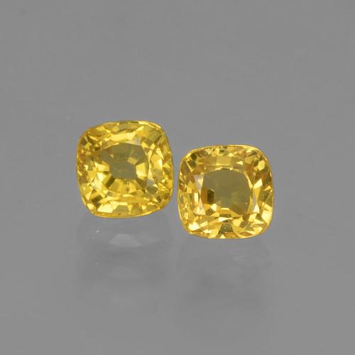 Deep Yellow Sapphire Gem - 0.5ct Cushion-Cut (ID: 406019)