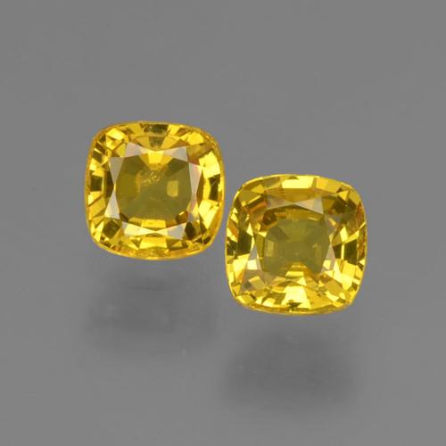 Yellowish Gold Sapphire Gem - 0.5ct Cushion-Cut (ID: 406041)