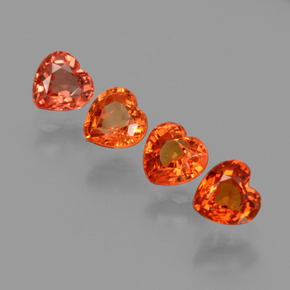 0.5ct Heart Facet Orange Sapphire Gem for sale 0.5ct Heart Facet Orange Sapphire Gem (ID: 406344)
