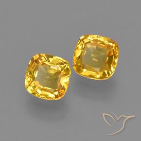 1.05 ctw Golden Sapphire Stones, Natural Sapphire in Cushion-Cut Shape for Sale