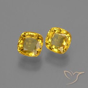 0.92 ctw Golden Sapphire Stones, Natural Sapphire in Cushion-Cut Shape for Sale